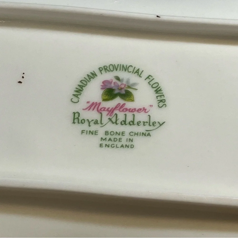 Vintage Royal Adderley Mayflower Fine Bone China England Cream & Sugar Tray